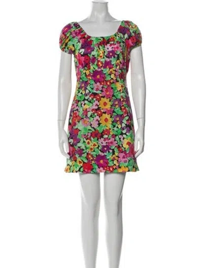 Pre-owned Caroline Constas Floral Print Mini Dress In Multi
