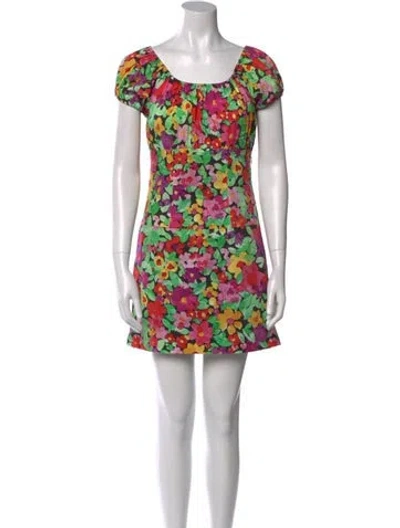 Pre-owned Caroline Constas Floral Print Mini Dress In Multi