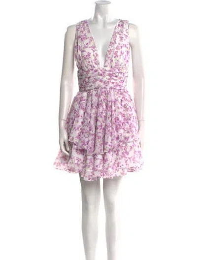 Pre-owned Caroline Constas Floral Print Mini Dress In Multi