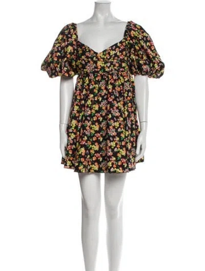 Pre-owned Caroline Constas Floral Print Mini Dress In Multi