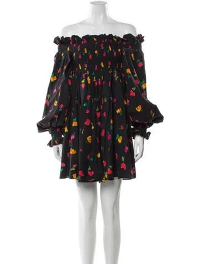 Pre-owned Caroline Constas Floral Print Mini Dress In Multi