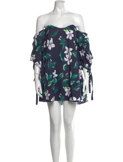 Pre-owned Caroline Constas Floral Print Mini Dress In Multi