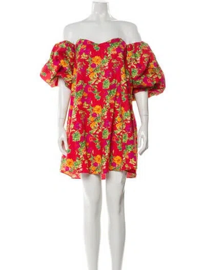 Pre-owned Caroline Constas Floral Print Mini Dress In Multi