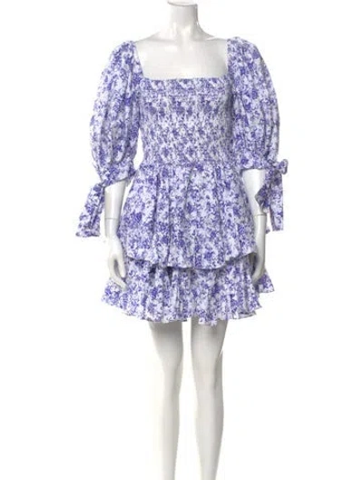 Pre-owned Caroline Constas Floral Print Mini Dress In Multi