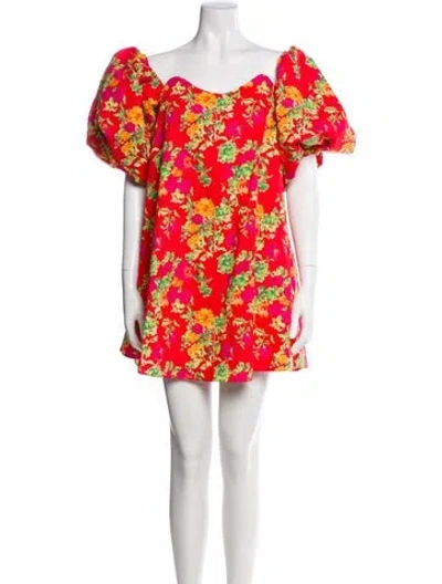 Pre-owned Caroline Constas Floral Print Mini Dress In Multi