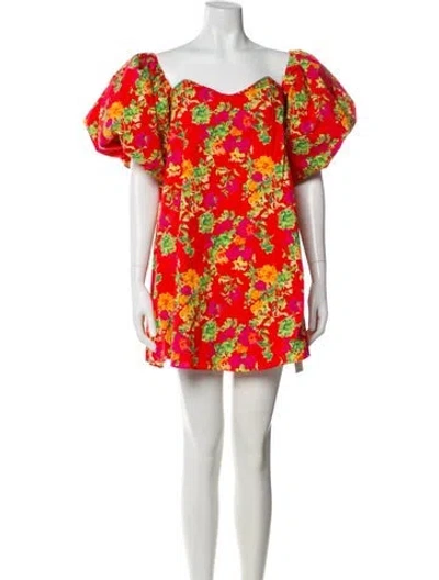 Pre-owned Caroline Constas Floral Print Mini Dress In Multi