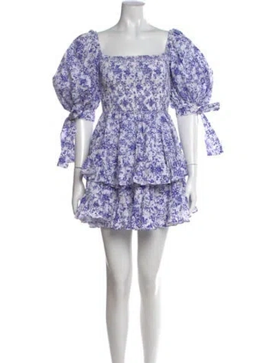 Pre-owned Caroline Constas Floral Print Mini Dress In Multi