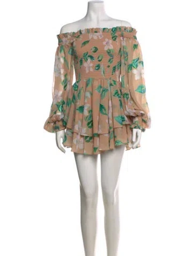 Pre-owned Caroline Constas Floral Print Mini Dress In Multi