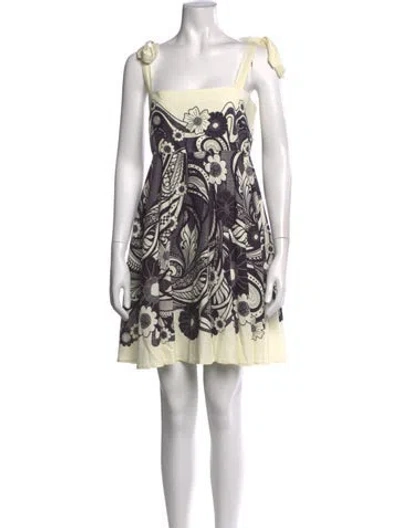 Pre-owned Caroline Constas Floral Print Mini Dress In Multicolor