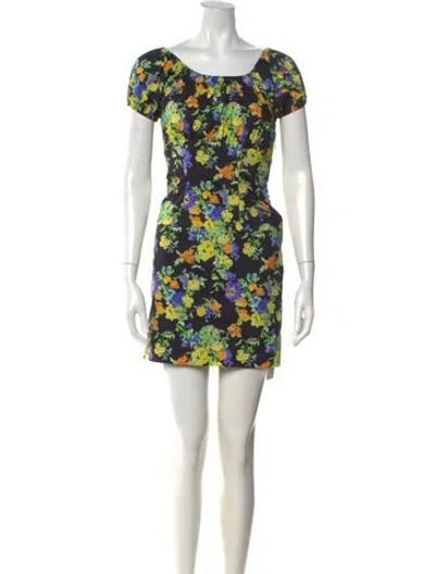 Pre-owned Caroline Constas Floral Print Mini Dress In Multicolor