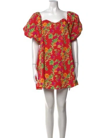Pre-owned Caroline Constas Floral Print Mini Dress In Multicolor