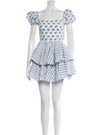 Pre-owned Caroline Constas Floral Print Mini Dress In Neutral