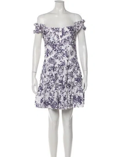 Pre-owned Caroline Constas Floral Print Mini Dress In Neutral