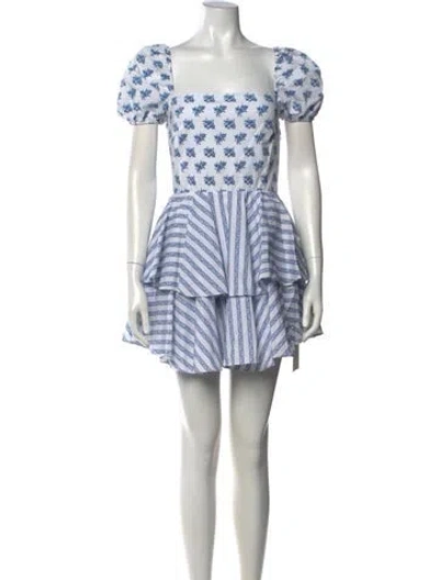 Pre-owned Caroline Constas Floral Print Mini Dress In Neutrals