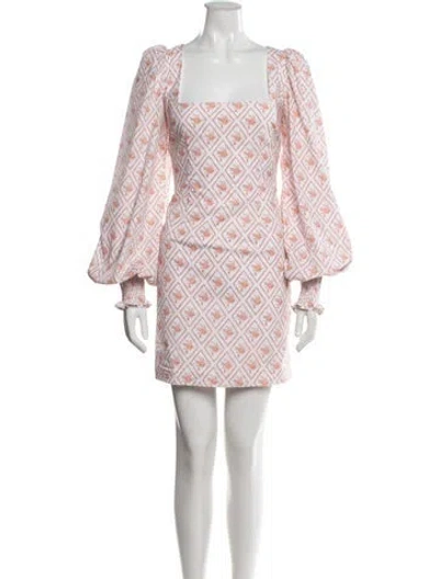 Pre-owned Caroline Constas Floral Print Mini Dress In Neutrals