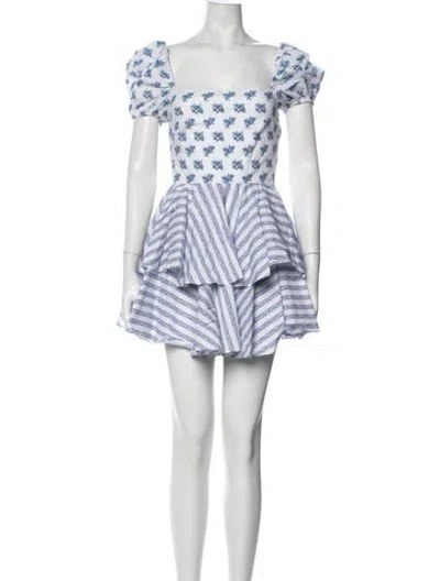 Pre-owned Caroline Constas Floral Print Mini Dress In Neutrals