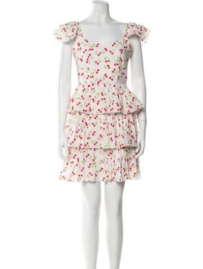 Pre-owned Caroline Constas Floral Print Mini Dress In Pink