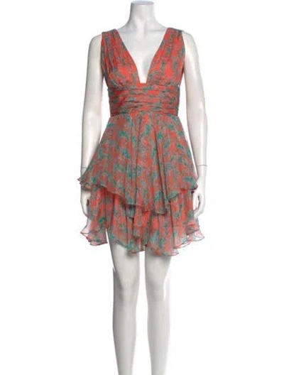 Pre-owned Caroline Constas Floral Print Mini Dress In Pink