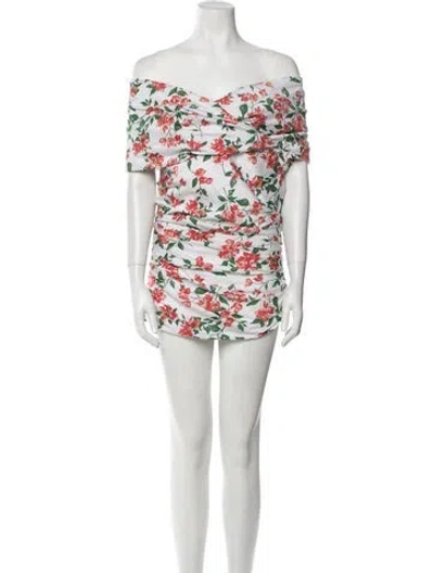 Pre-owned Caroline Constas Floral Print Mini Dress In Red