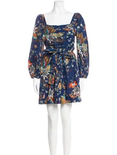 Pre-owned Caroline Constas Floral Print Mini Dress W/ Tags In Blue
