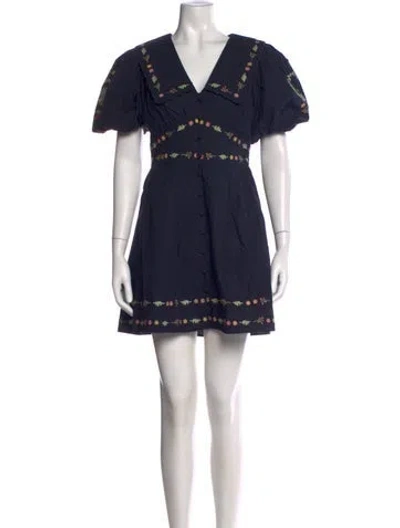 Pre-owned Caroline Constas Floral Print Mini Dress W/ Tags In Blue