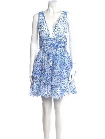 Pre-owned Caroline Constas Floral Print Mini Dress W/ Tags In Blue