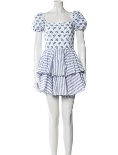 Pre-owned Caroline Constas Floral Print Mini Dress W/ Tags In Multi