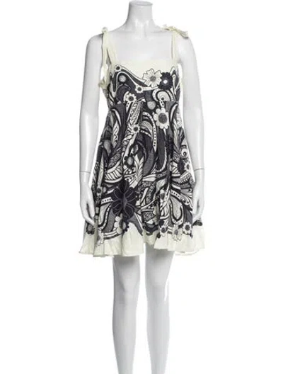 Pre-owned Caroline Constas Floral Print Mini Dress W/ Tags In Multicolor