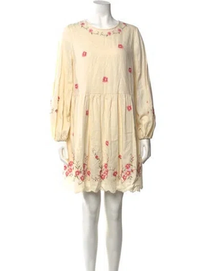 Pre-owned Caroline Constas Floral Print Mini Dress W/ Tags In Neutrals