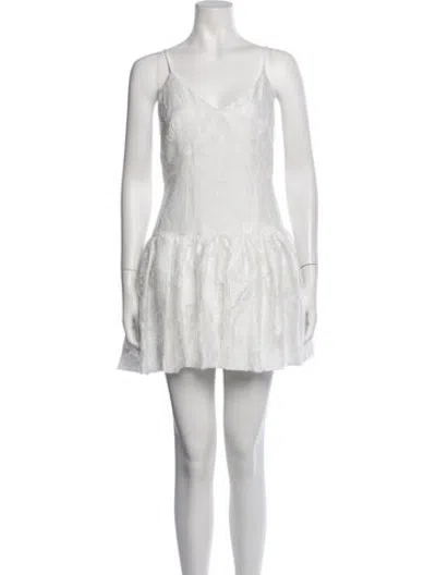 Pre-owned Caroline Constas Floral Print Mini Dress W/ Tags In Neutrals