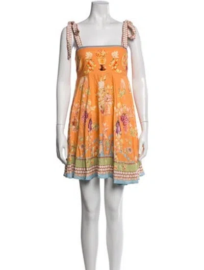 Pre-owned Caroline Constas Floral Print Mini Dress W/ Tags In White