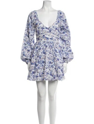 Pre-owned Caroline Constas Floral Print Mini Dress W/ Tags W/tags In Multi
