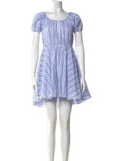 Pre-owned Caroline Constas Floral Print Mini Dress In White