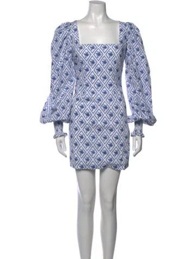 Pre-owned Caroline Constas Floral Print Mini Dress In White