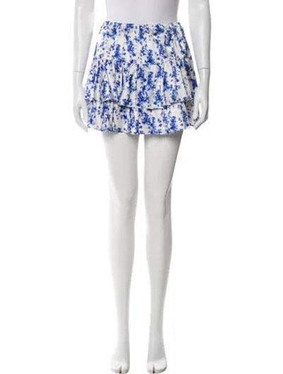 Pre-owned Caroline Constas Floral Print Mini Skirt In Multi