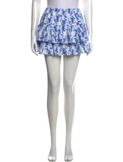 Pre-owned Caroline Constas Floral Print Mini Skirt In Multi