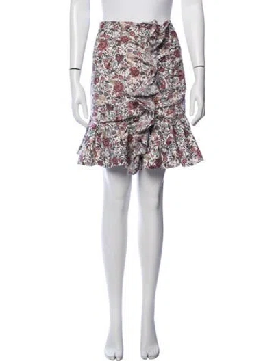 Pre-owned Caroline Constas Floral Print Mini Skirt In Red