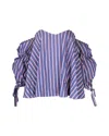Caroline Constas Gabriella Off-shoulder Top In Blue Cotton In Blue