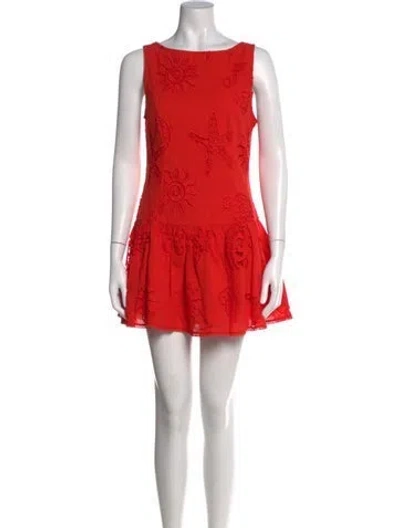 Pre-owned Caroline Constas Graphic Print Mini Dress W/ Tags In Red