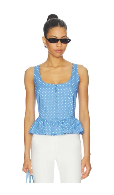 Caroline Constas Haven Sleeveless Top In Blue