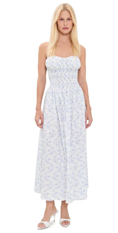 Caroline Constas Ivette Dress White Blue In Animal Print