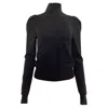 Caroline Constas Ivy Mock Neck Top In Black Rayon In Black