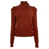 Caroline Constas Ivy Mock Neck Top In Brown Rayon In Brown