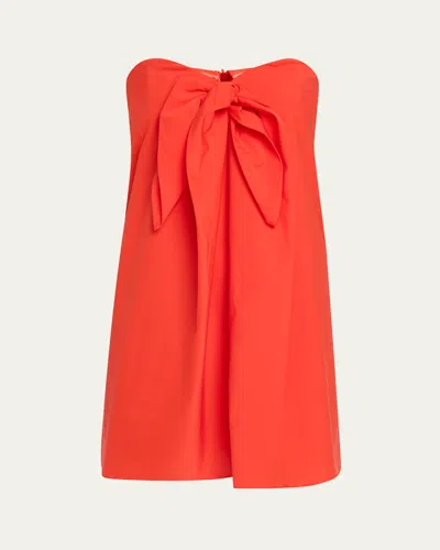 Caroline Constas Kaia Strapless Mini Dress In Red