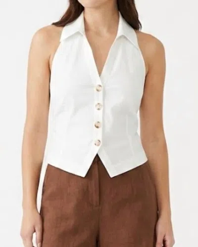 Caroline Constas Karla Button Up Vest In White