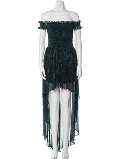 Pre-owned Caroline Constas Lace Pattern Long Dress In Black