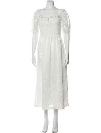 Pre-owned Caroline Constas Lace Pattern Long Dress W/ Tags In White