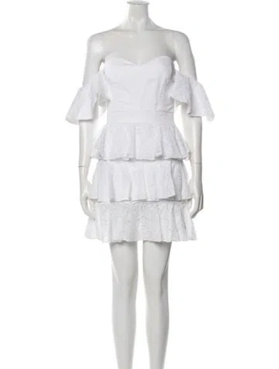 Pre-owned Caroline Constas Lace Pattern Mini Dress In Gray