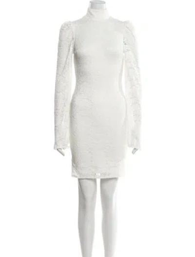 Pre-owned Caroline Constas Lace Pattern Mini Dress W/ Tags In White