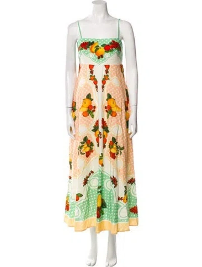 Pre-owned Caroline Constas Linen Long Dress W/ Tags In Multi